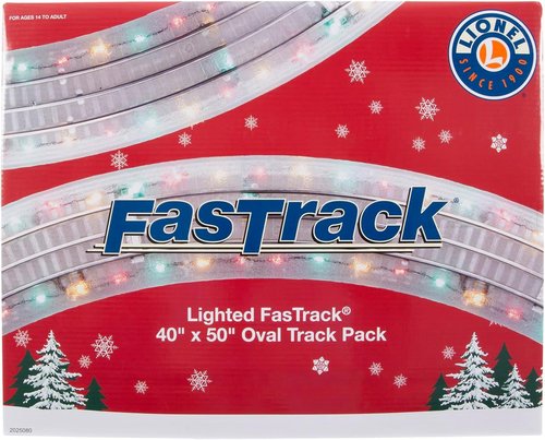 Lionel Lighted FasTrack Electric O Gauge - Illuminated 40"x50" Oval Track Set for Enhanced Play