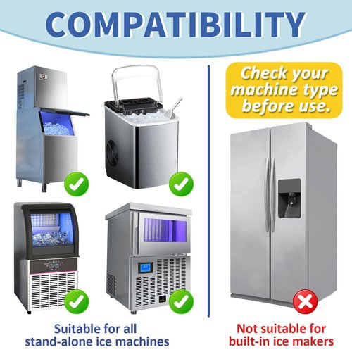 STREALE Ice Machine Cleaner Maker and Descaler - 24 Ice Maker Cleaner Tablets Compatible with All Major Brands, Nickel Safe Descaler Countertop Portable Commercial Icemaker Cleaning Solution