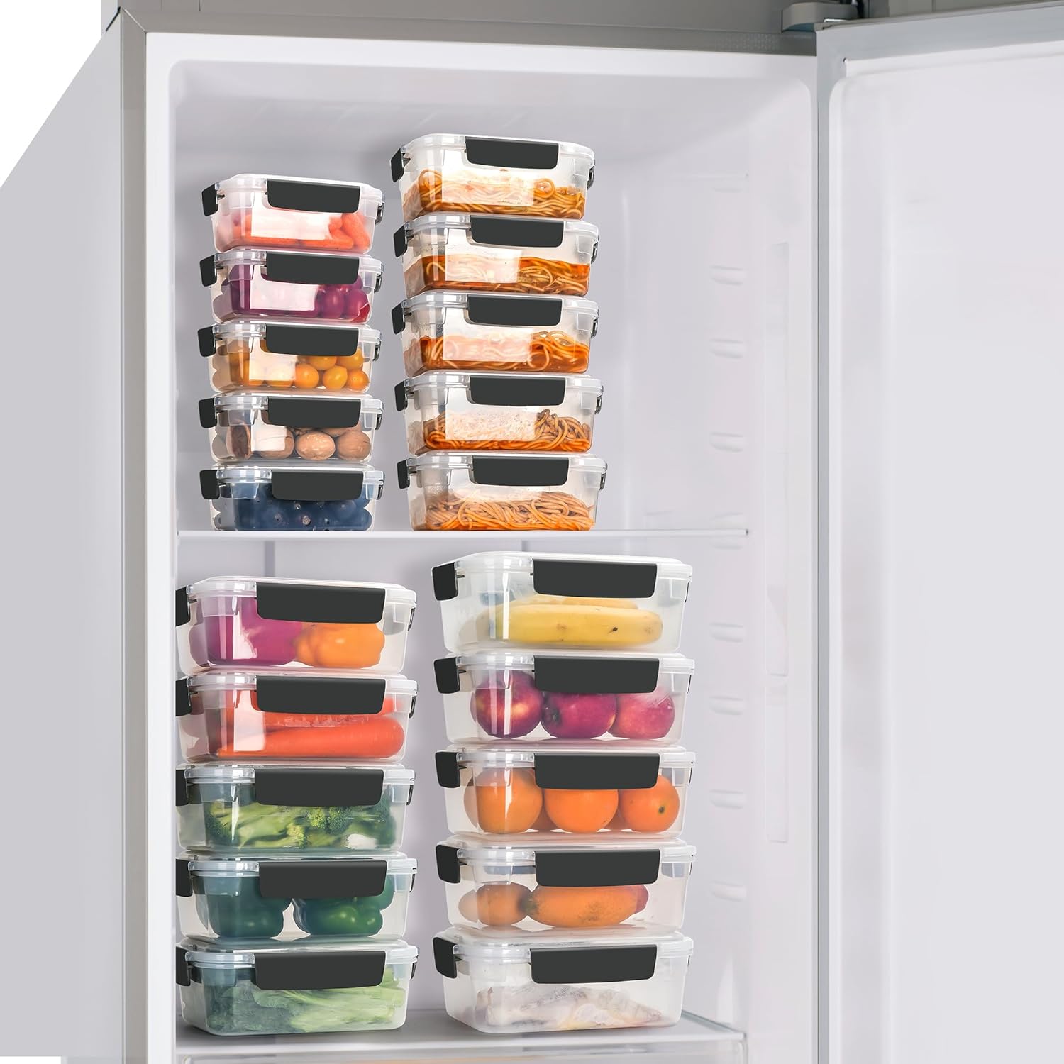 YORY 3-Cup Plastic Food Storage Containers - Nestable, Freezer & Dishwasher Safe | 5-Pack Set