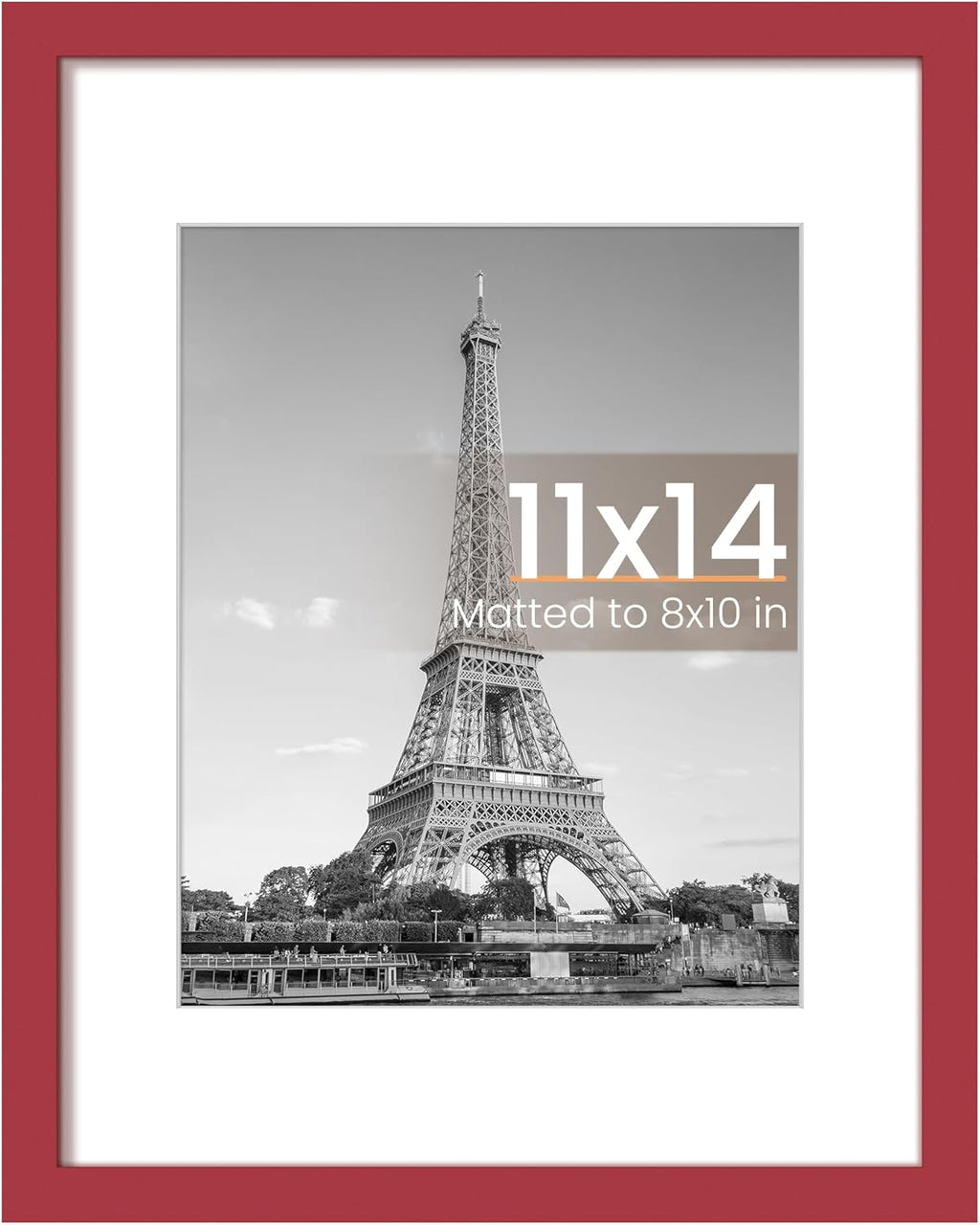 Upsimples 11x14 Picture Frame - Versatile Display for 8x10 Photos with Mat or 11x14 Without - Red, 1 Pack