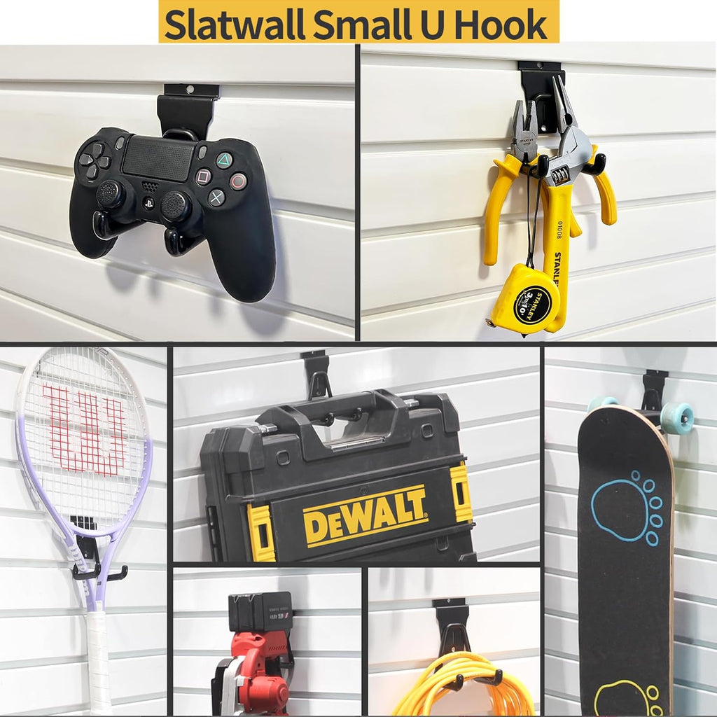Proslat Heavy Duty Slatwall Hooks - 14 Pack Multi-Size Garage Wall Organizer for Efficient Storage