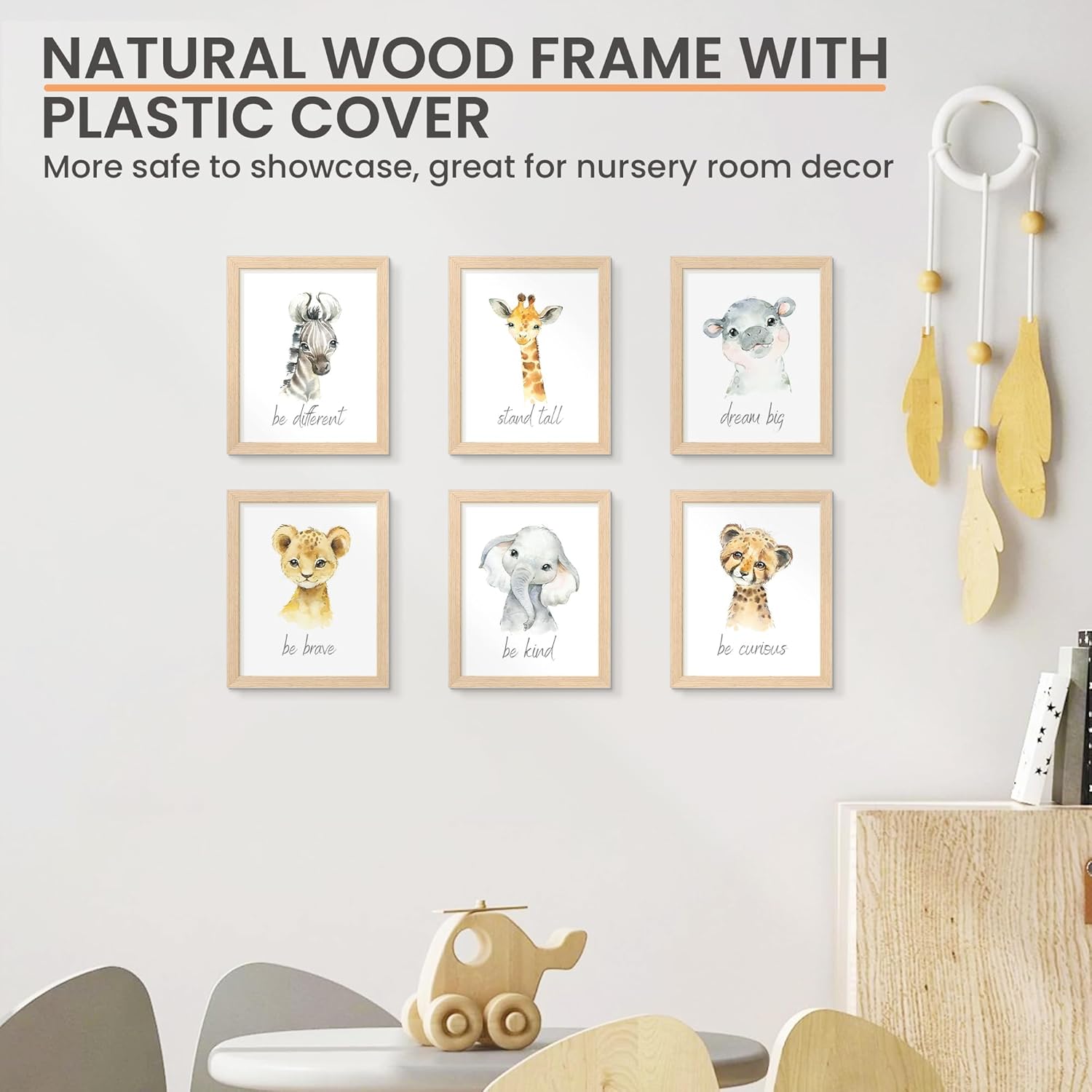 Upsimples 8x10 Picture Frame - Natural Solid Wood Display for 5x7 with Mat or 8x10 Without Mat
