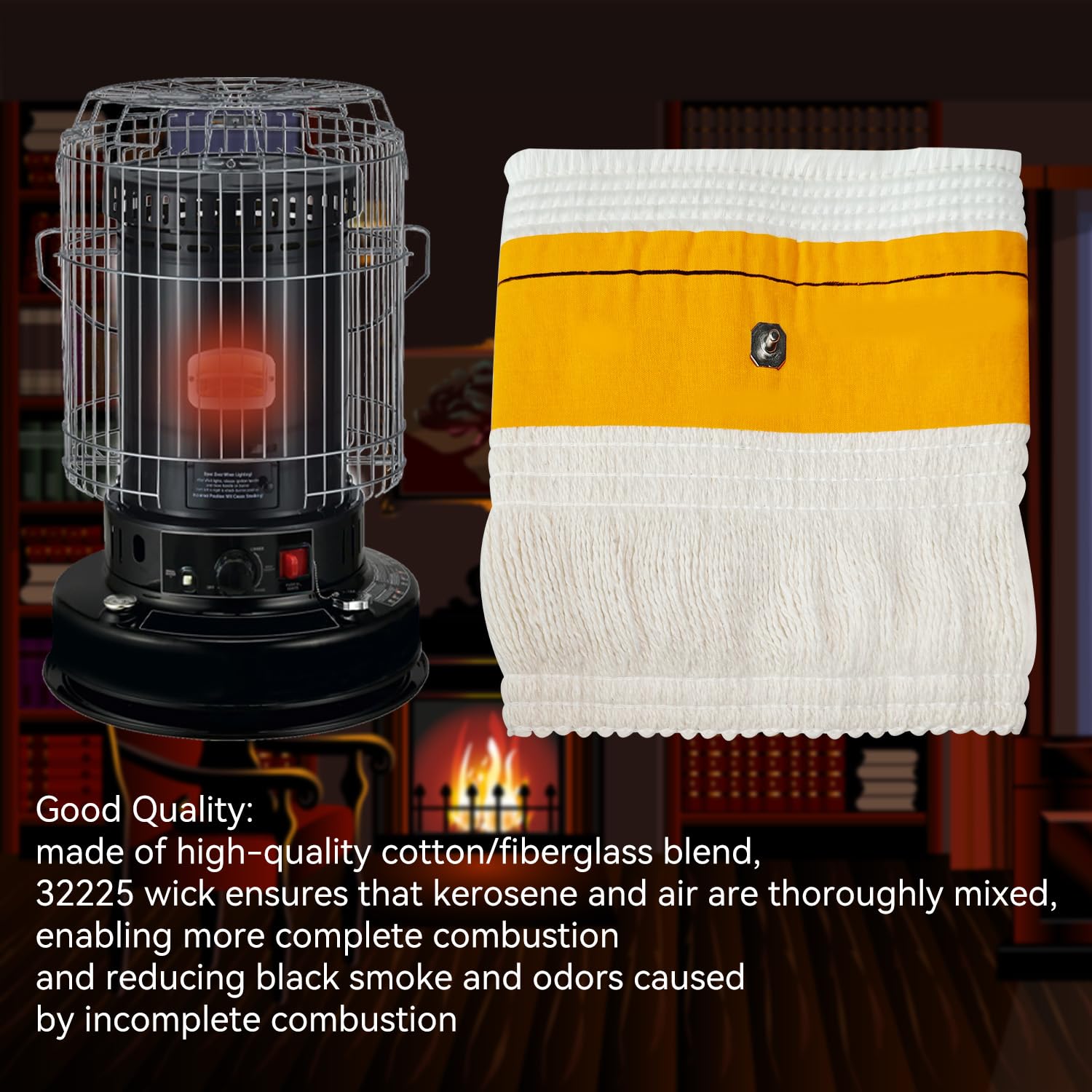 32225 Kerosene Heater Wicks for Kero World KW-24C Keroheat CV-2300 DuraHeat DH-2300 Dyna-GLO CV-2300 & RMC-95C Envirotemp CV-2300 DH2301, Replacement Wicks 32225 Kerosene Heater