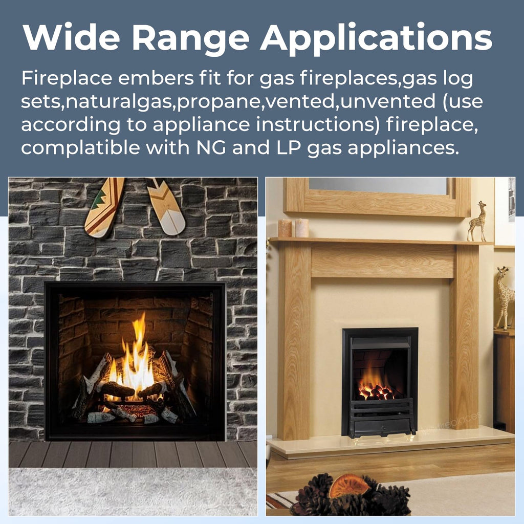 TOSRWGLL Gas Fireplace Glowing Embers,Rock Wool Embers for Indoor Gas Fireplace,Fireplace Embers for Gas Log Sets,Natural Gas,Propane,Vented,Unvented Fireplace, (6 Oz) Bag