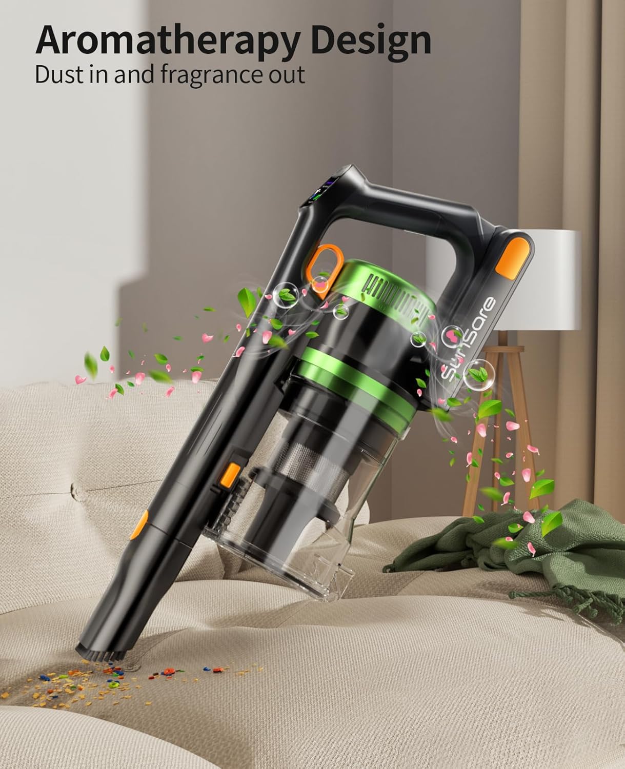 SunSare Cordless Vacuum Cleaner - 55KPa 650W Powerful Stick Vacuum for Home | 70 Minutes Runtime, Anti-Tangle Design