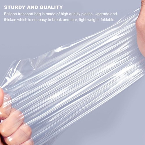 Balloon Transport Bags 8 Pack - Heavy-Duty 98.4"x59" Clear Reusable Plastic for Party Decorations