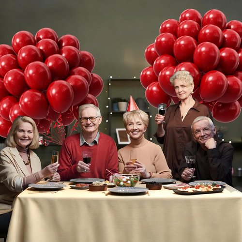 Dark Red Balloons - 12 Inch Latex Party Balloons | 50 Pack for Bridal Shower & Birthday Decorations