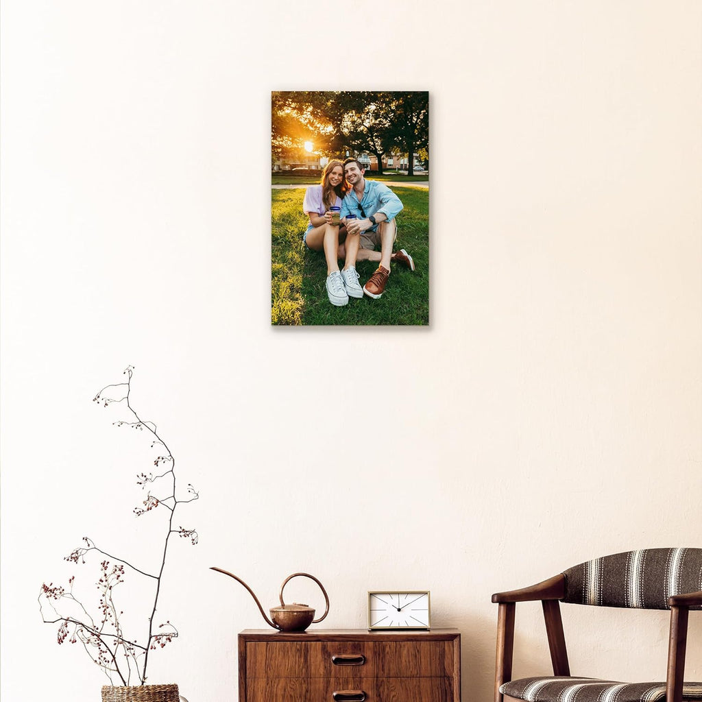 Skiennix Personalized Canvas Wall Art - Custom Framed 8" X 12" Photo Prints for Living Room & Bedroom Decor