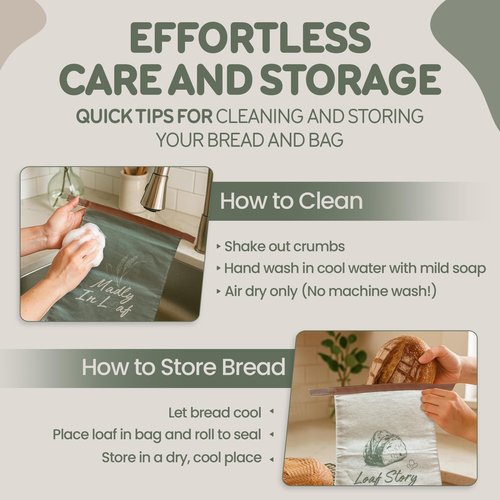 LOAF STORY Double Lock Reusable Beeswax Bread Bags Featuring NEW WIDE Comfort Zipper and Roll Top Velcro Closure, Fully Open XL Airtight Bread Storage for Freezer and Fridge, Gift for Bakers, 2 Pack