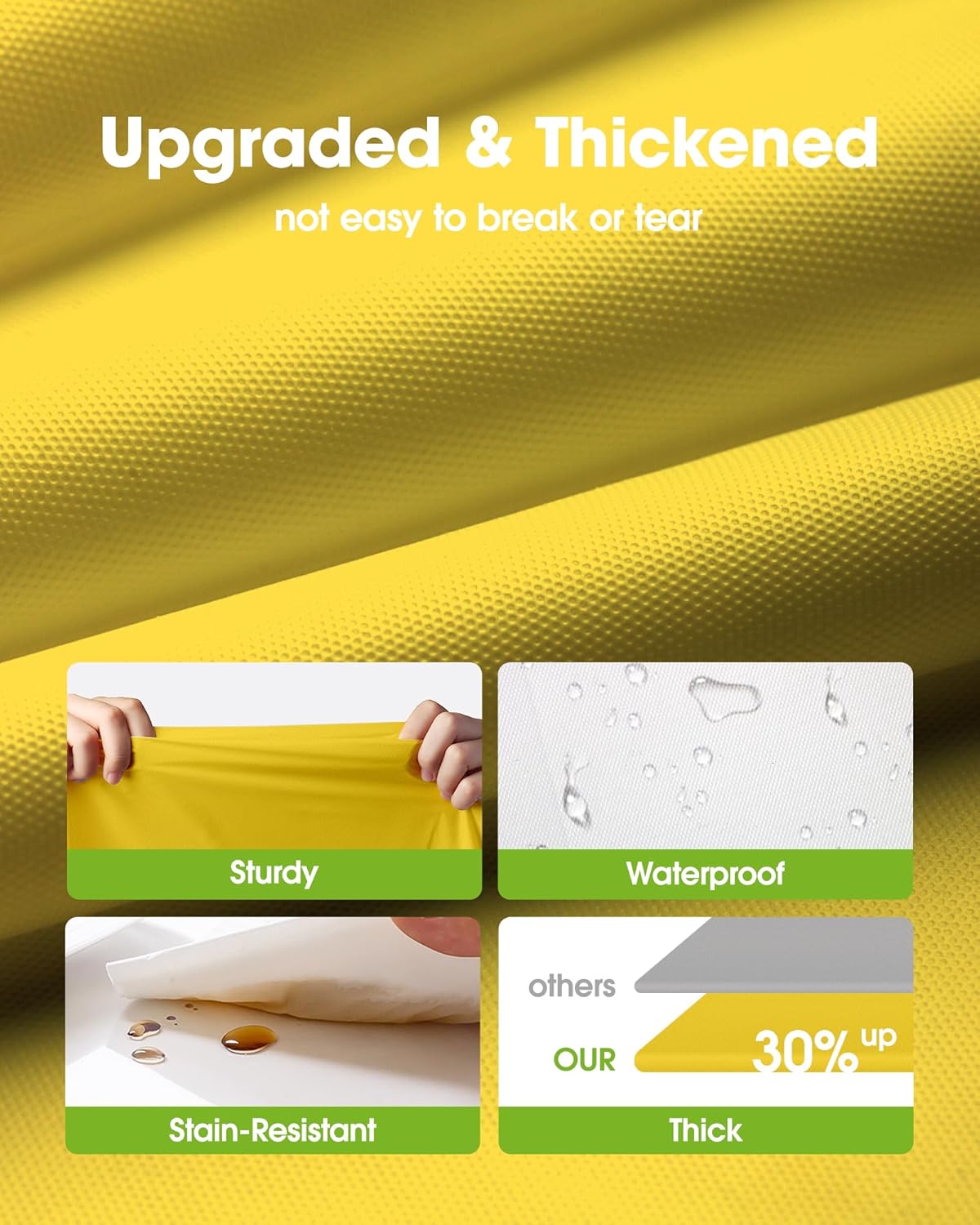 Pureegg Disposable Plastic Tablecloths - 12 Pack, 54 x 108 Inch, Leakproof Lemon Design for Easter Parties