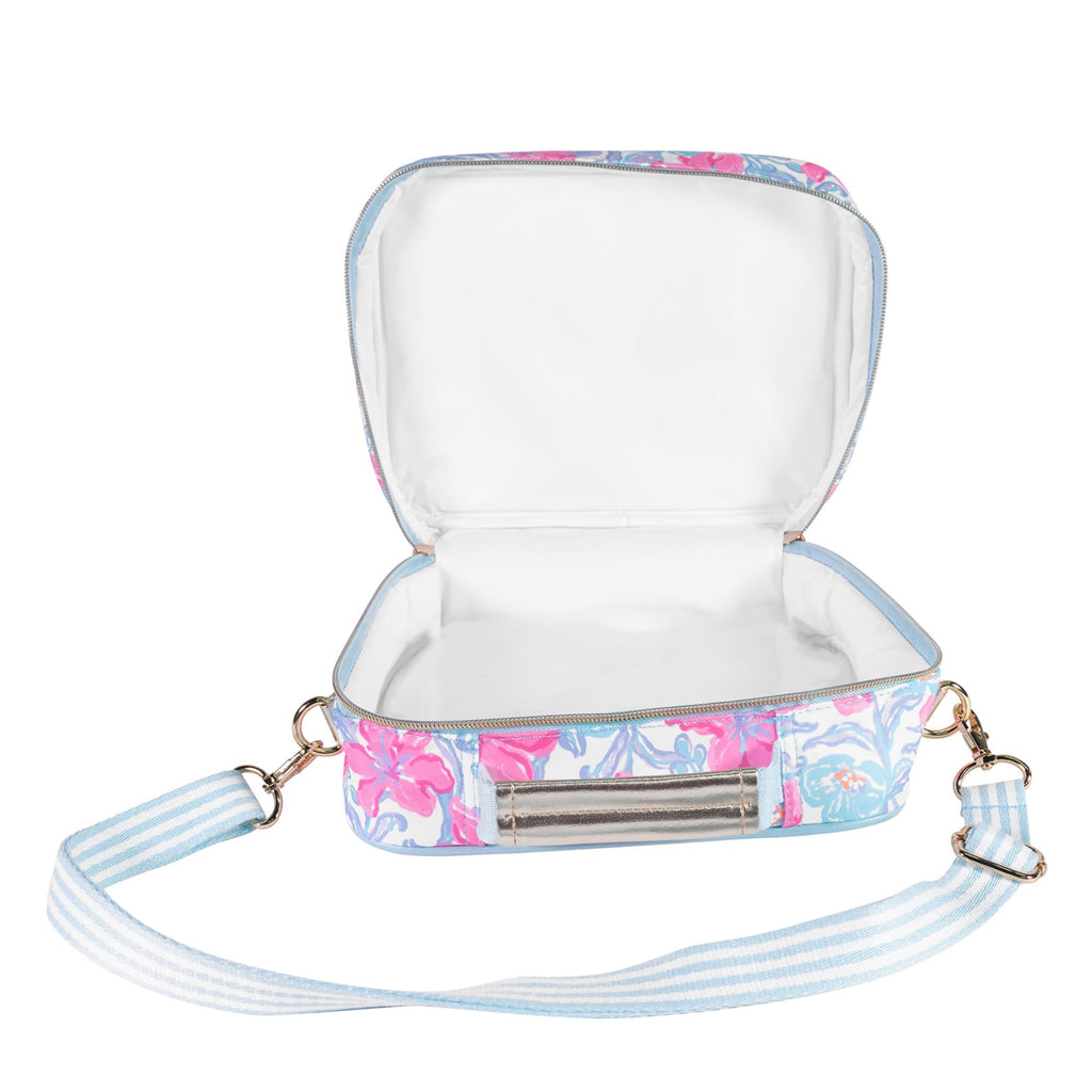 Lilly Pulitzer Insulated Lunch Box for Women, Cute Lunch Cooler Bag with Adjustable/Removable Shoulder Strap (Beachside Haven)