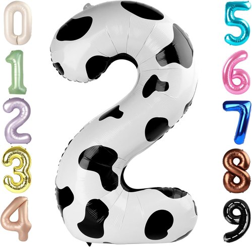 2 Numbers Balloon - 40 Inch White & Black Birthday Decor | Perfect for 2nd, 12th, 21st Parties & Celebrations