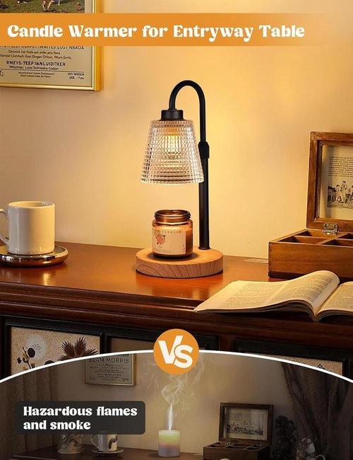 Innqoo Rustic Candle Warmer Lamp - Dimmable & Adjustable Timer for Jar Candles | Perfect Gift for Women & Home Decor