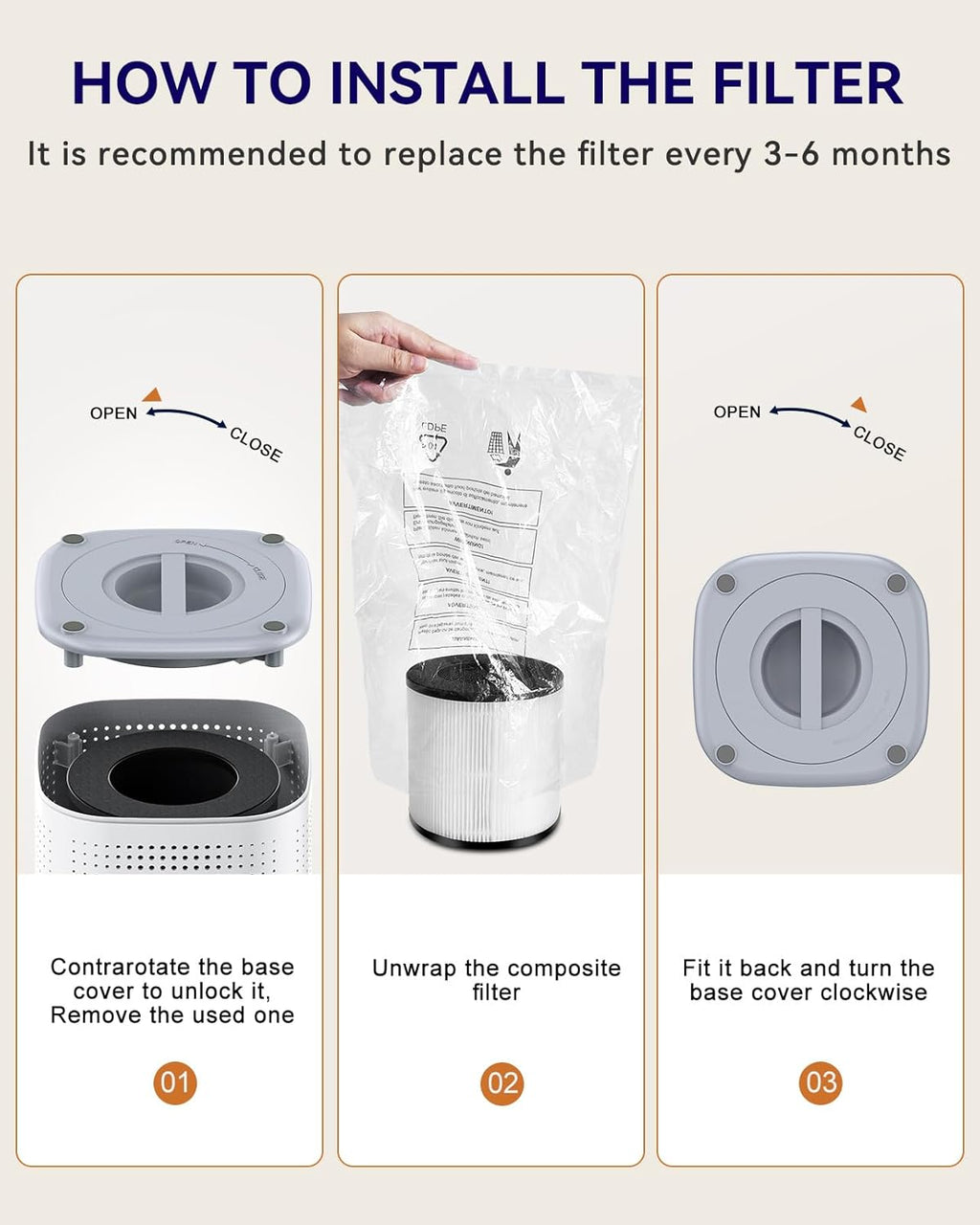 Tailulu H13 True HEPA Air Purifier - Quiet 15dB for Large Rooms up to 1500ft² | Ideal for Pets, Dust, and Odors