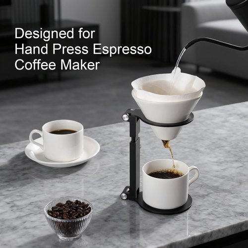 TYGHF Pour Over Coffee Maker Stand,Adjustable & Foldable Portable Electric Espresso Machine Stand,Holder for Coffee Grinder,Universal Dripper,V60 Dripper,Travel Coffee Maker, Press Black