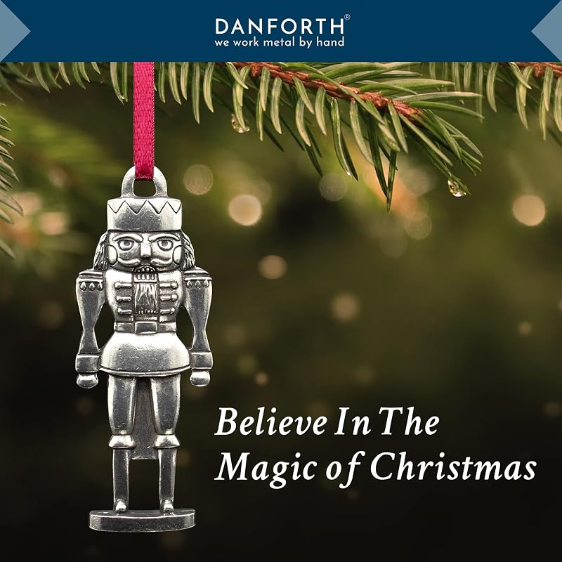 Danforth Nutcracker Ornament – Handcrafted Pewter, USA Made, 2-3 Inch