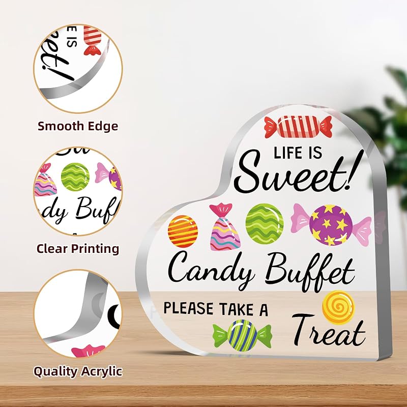 Candy Lover Gifts Acrylic Sign Plaque - Sweet Decor for Home, Desk, Party