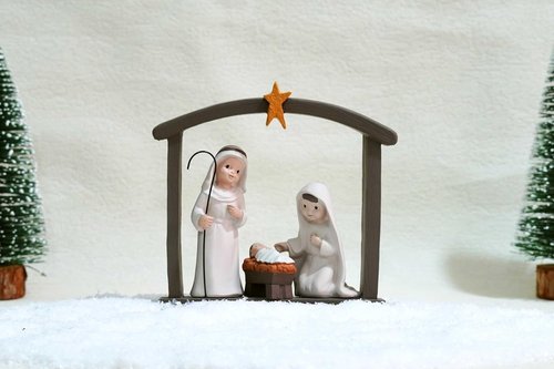 Little People Nativity Set - 12-Piece Mini Christmas Scene with White Figurines for Holiday Decor