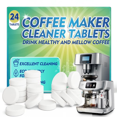 Coffee Machine Cleaner Descaler Tablets, 24 Count, Coffee Maker Cleaner Compatible With Nespresso, Keurig, Ninja, Delonghi, Espresso Machine Cleaning Tabs, Descaling Solution for Coffee Pot Maker