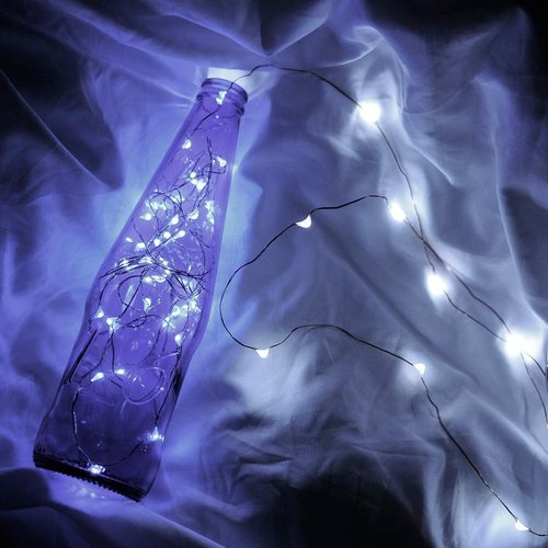 Ariceleo LED Fairy Lights - Battery Operated Mini Copper Wire String Lights | 5m/16ft Cool White for Bedroom, Weddings & Parties