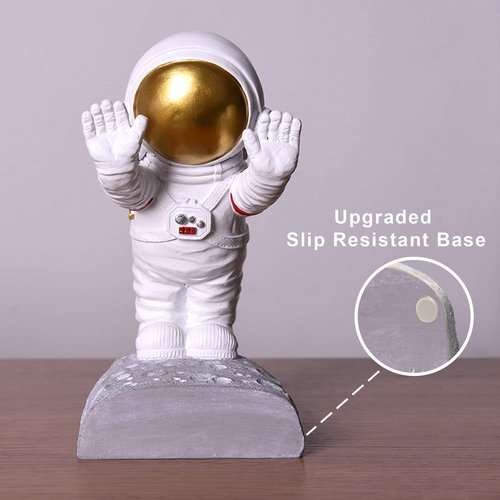 Joyvano Astronaut Bookends - Space Decor for Kids Rooms & Home Office - Heavy Duty Book Holders with Anti-Slip Base - Cool Unique Design (Gold)