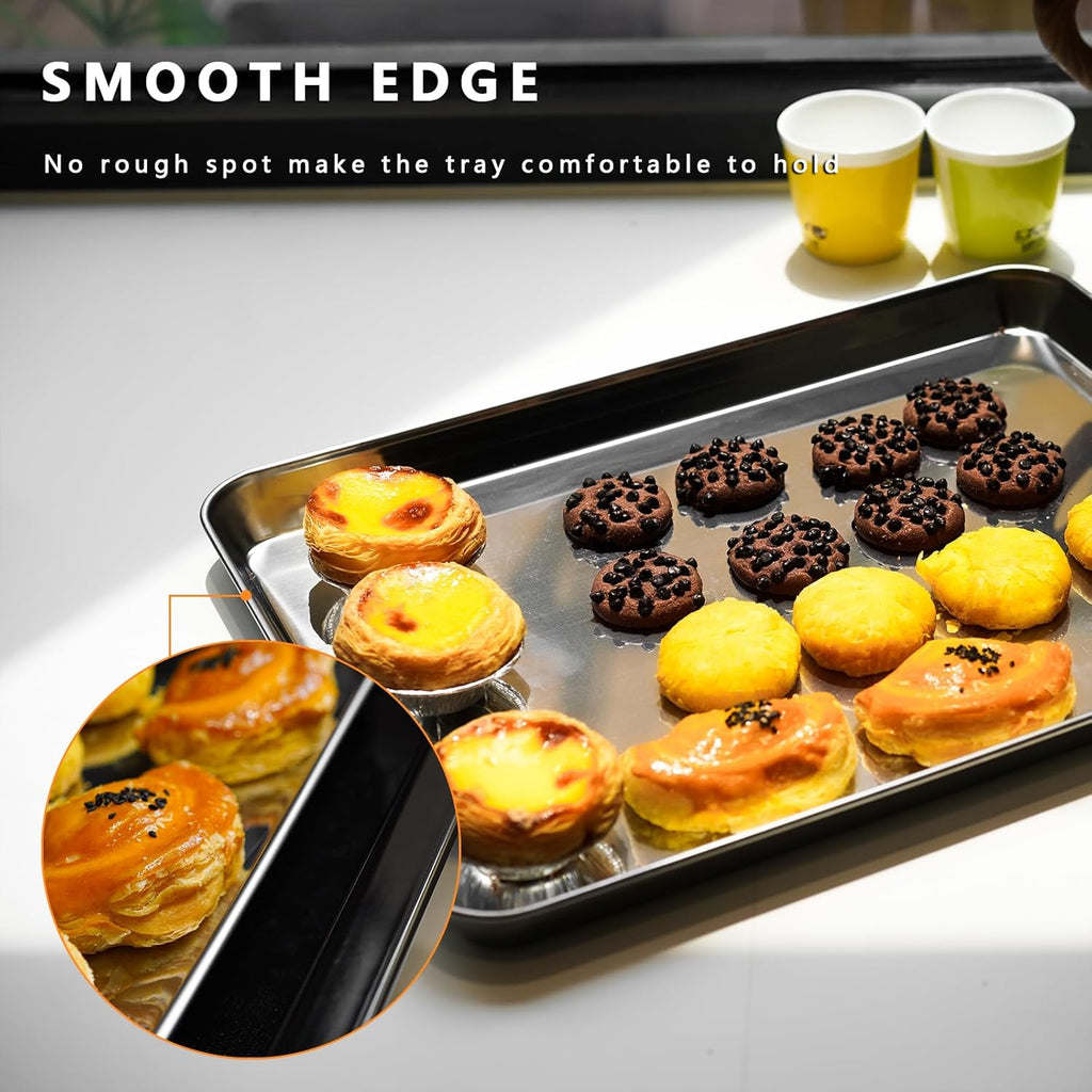 Stainless Steel Baking Sheets by [Brand Name] - Non-Stick, Warp-Resistant & Dishwasher Safe | 9/12/16 Inch Set