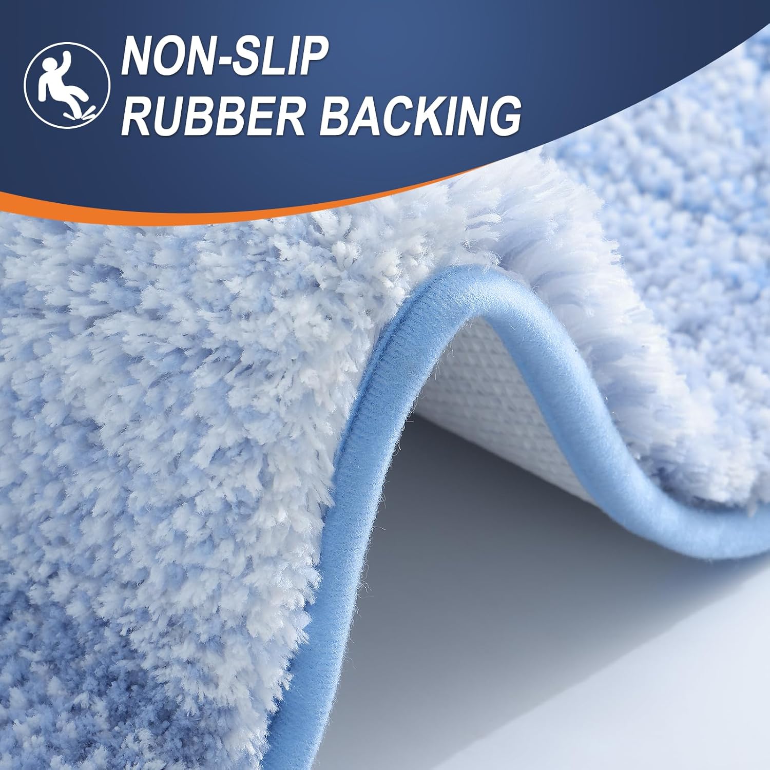 OLANLY Bathroom Rugs - Extra Soft Microfiber Mat | Quick-Dry, Machine Washable, 36x24, Light Blue