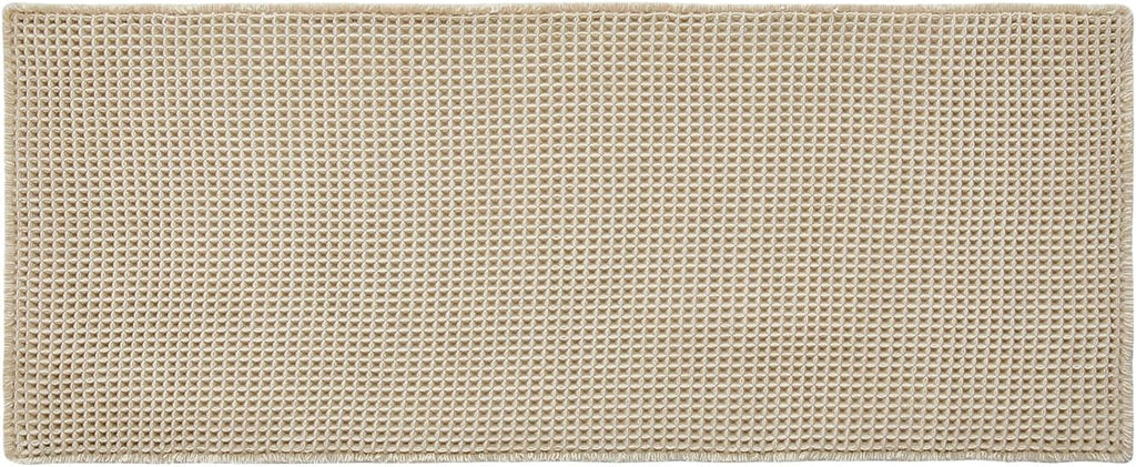 TYUU Bathroom Rug - Non-Slip Waffle Bath Mat | Super Absorbent & Quick Dry, 48''x24'' Pale Beige