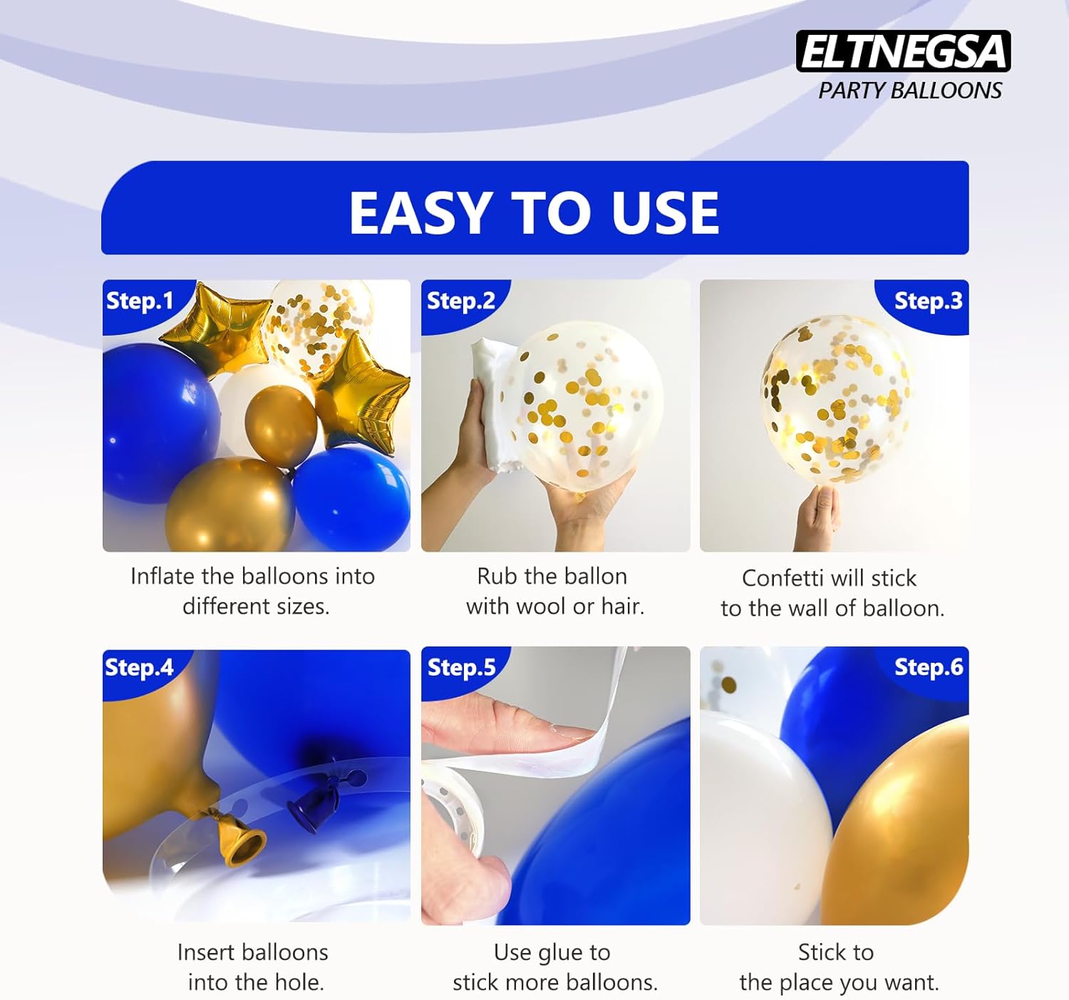 Royal Blue and Gold Balloon Arch Garland Kit by 187PCS - Perfect for Baby Showers, Weddings & Parties | 5-18 Inch Balloons