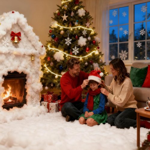 1LB Christmas Fake Snow by [Brand Name] - Soft Cotton Fluff for Indoor Decor | Ideal for Crafts & Holiday Displays