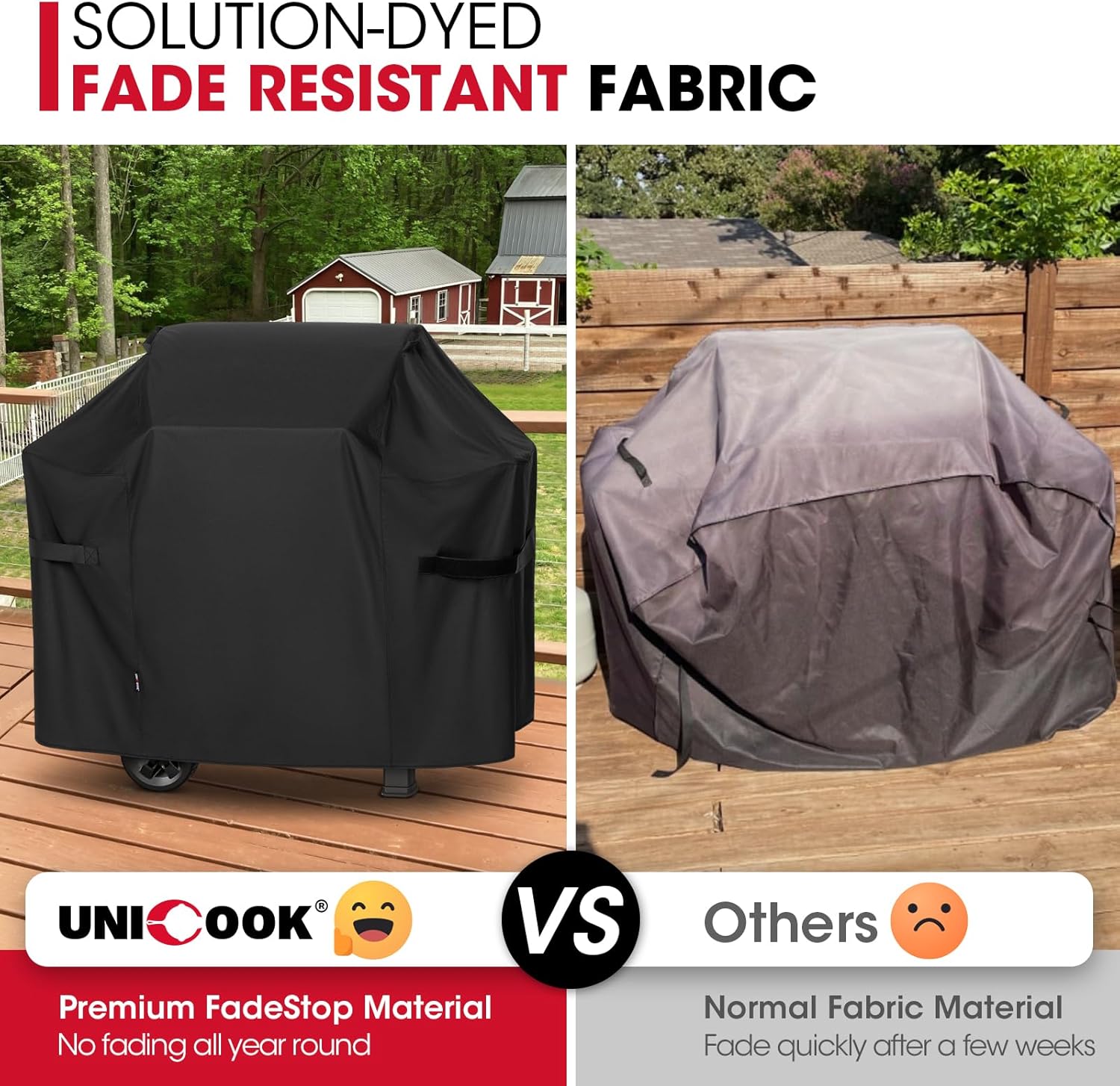 Unicook 53-Inch Grill Cover - Heavy Duty Waterproof BBQ Protector for Weber Spirit II 300 Series