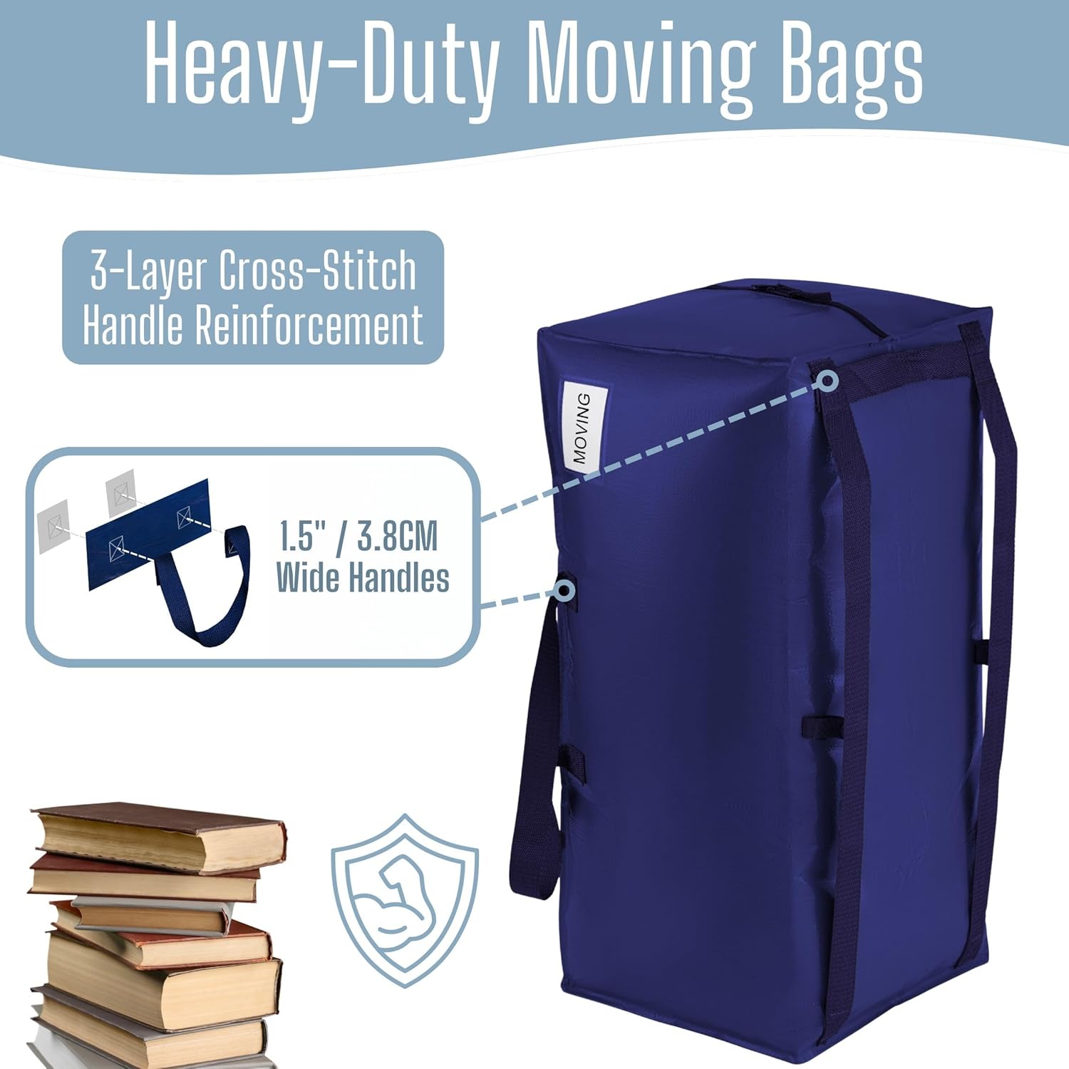 VENO Heavy Duty Moving Bags - Extra Large 2 Pack with Backpack Straps & Zippers | Ideal for College Dorm Essentials