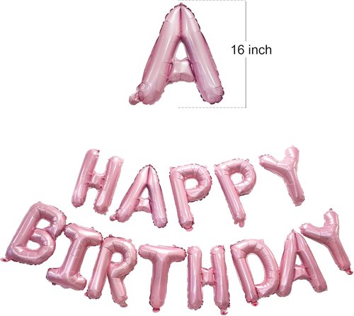 GREATRIL Metallic Pink Happy Birthday Banner - Festive Party Decorations for Unicorn & Princess Themes