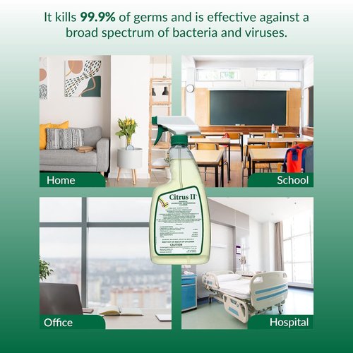 Citrus II Hospital Germicidal Deodorizing Cleaner - Fresh Citrus Scent - Disinfecting Spray - for Home, Hospital and Office Surfaces and Supplies - 22 Fl Oz