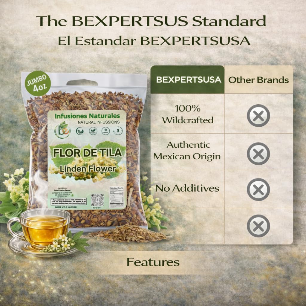 Tila Seca Herbal Tea (4 oz) – 100% Natural Linden Flowers & Leaves (Ternstroemia lineata) – Traditional Relaxation & Nightly Comfort – Wildcrafted Loose Leaf – Caffeine-Free, Vegan, Non-GMO – Authentic by BEXPERTSUSA