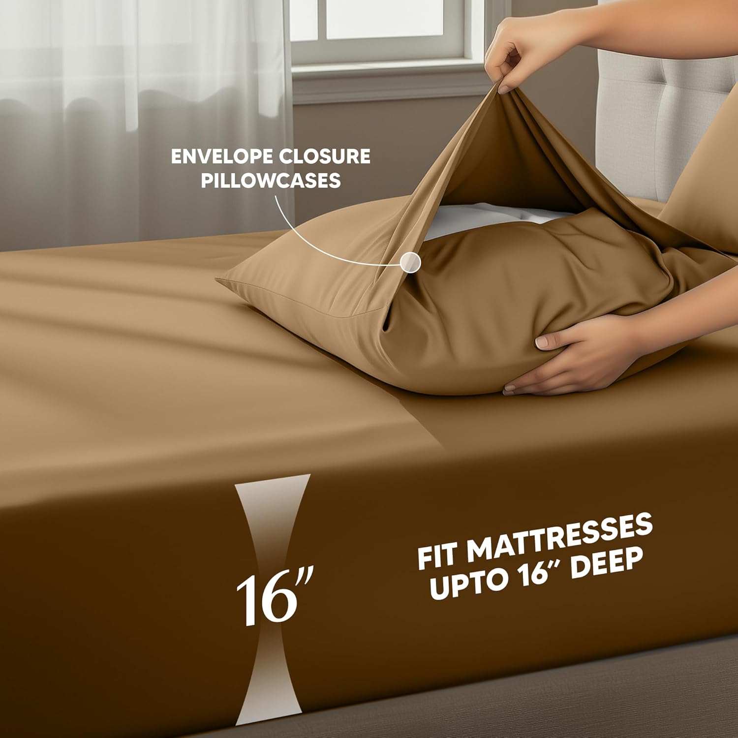 Utopia Bedding Twin Sheet Set - Soft Microfiber 3-Piece Bed Sheets for Twin Size Bed | Oeko-Tex Certified (Mocha)