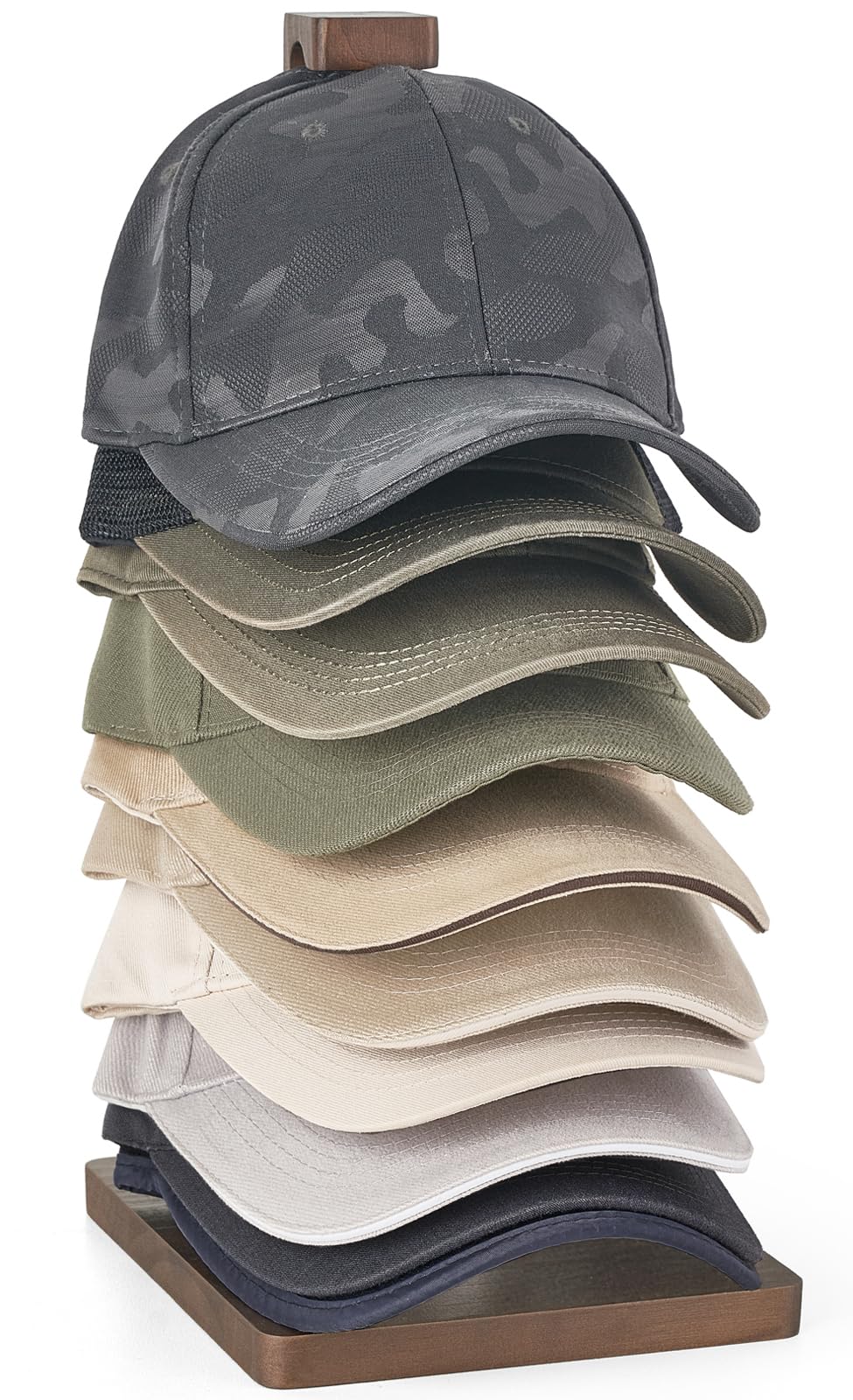 Mkono Hat Organizer for Baseball Caps, Hat Rack Hold Up to 10 Hats Baseball Caps Tabletop Hat Holder Storage Display for Closet, Dresser, Entrance, Shelf