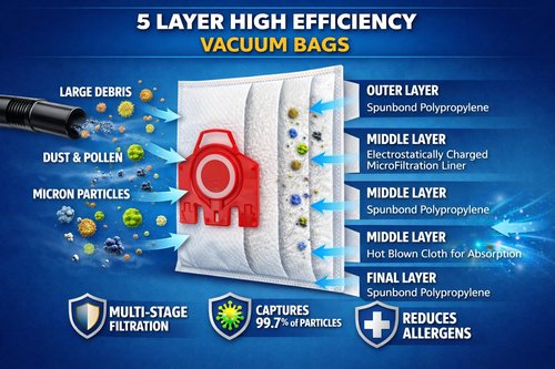 EnviroCare Replacement Vacuum Cleaner Bags Designed to fit Miele Canisters Style F J M 10 Bags with 4 Filters