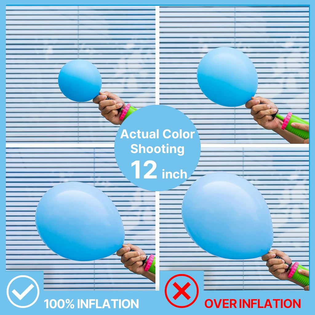 PartyWoo Light Blue Balloons - 152-Piece Baby Pastel Blue Balloon Arch Kit | Various Sizes for Celebrations