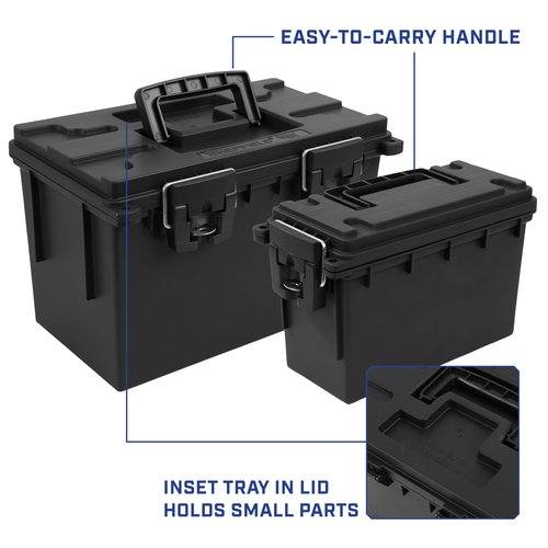 Sheffield 12706 Storage Bins With Lids, 2-Pack Stackable Storage Bins, Made in USA, Lockable and Water-Resistant Containers with Lids, Plastic Containers for Home, Classroom, and Dorm