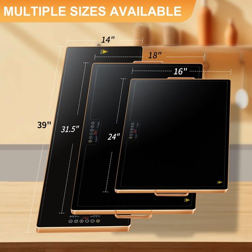 Electric Warming Tray 39" x 14", Glass Warming Trays for Buffets Party with 9-Level Temperature and 24H Timer, Food Warmer Chafing Dishes for Buffet, 8S Full Surface Heating Mat for Party Gathering