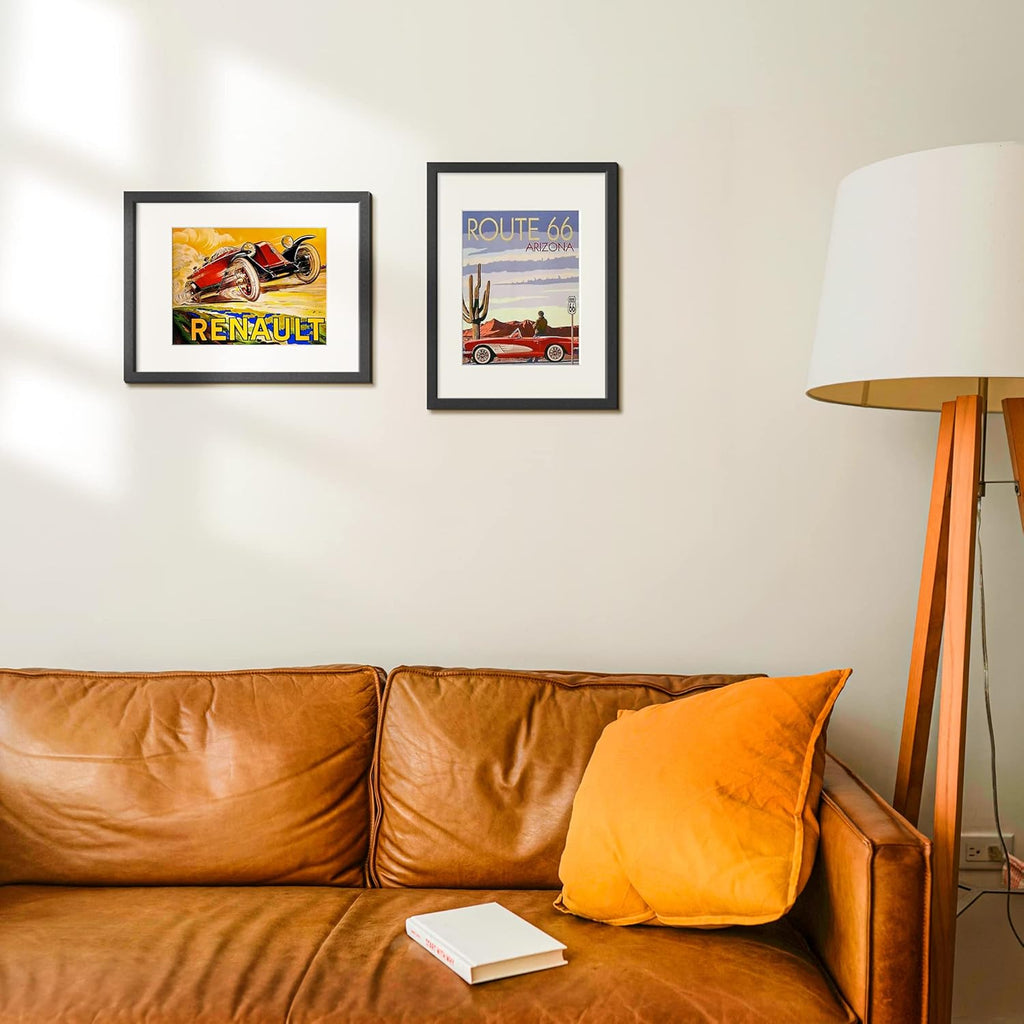 Upsimples 12x16 Picture Frame - Versatile Display for 8.5x11 Photos with Mat or 12x16 Without Mat, Black