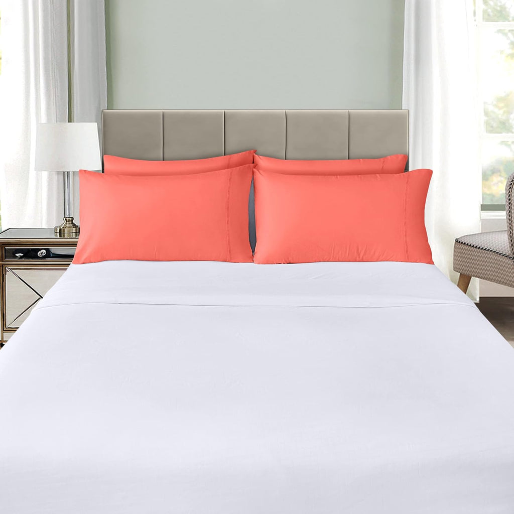 Utopia Bedding Queen Pillow Cases - 4 Pack - Soft Brushed Microfiber | Fade Resistant 20 x 30 Inches (Coral)