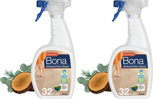 Bona Hardwood Floor Cleaner Spray - Residue-Free Solution in Cedar Wood Scent - 32 fl oz (Pack of 2)