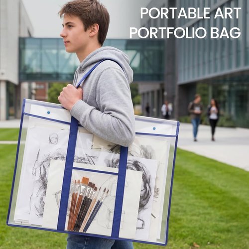 GAMENOTE Large Poster Storage Bag - 2 Pack Art Portfolio Holder for Classroom Organization (31.5"×25.5")