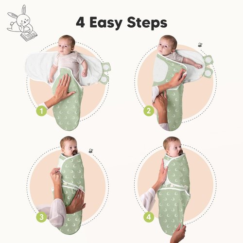 Lunaris Organic Baby Swaddle Sleep Sacks - Soft & Snug for Newborns 0-3 Months | 3-Pack Set