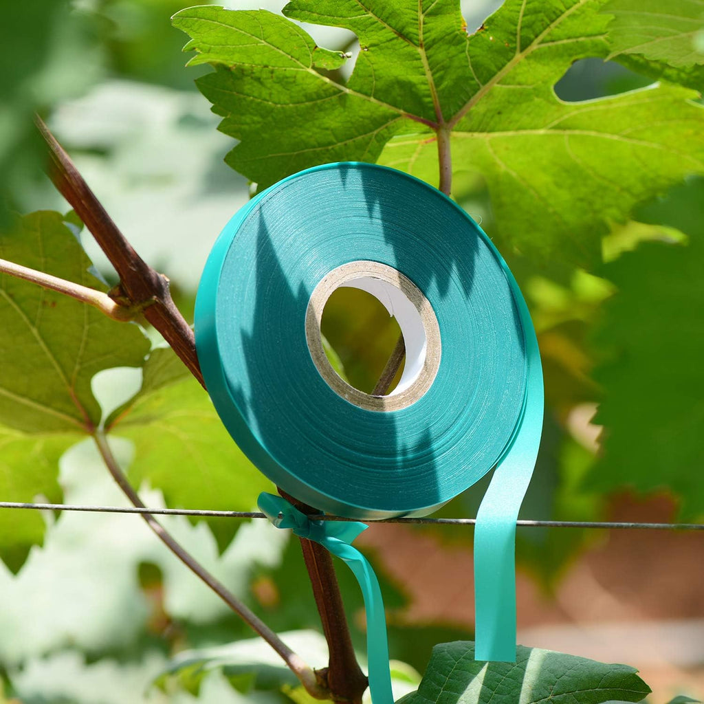 TELENT OUTDOORS Stretch Tie Tape - 150 Feet x 1/2" Wide Green Garden Plant Support | Durable Vinyl for Climbing Plants