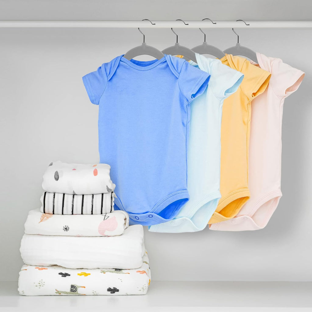 Utopia Home Velvet Hangers - 20 Pack Non-Slip Baby Hangers for Kids | 11 Inch Ultra-Slim Grey Closet Organizers