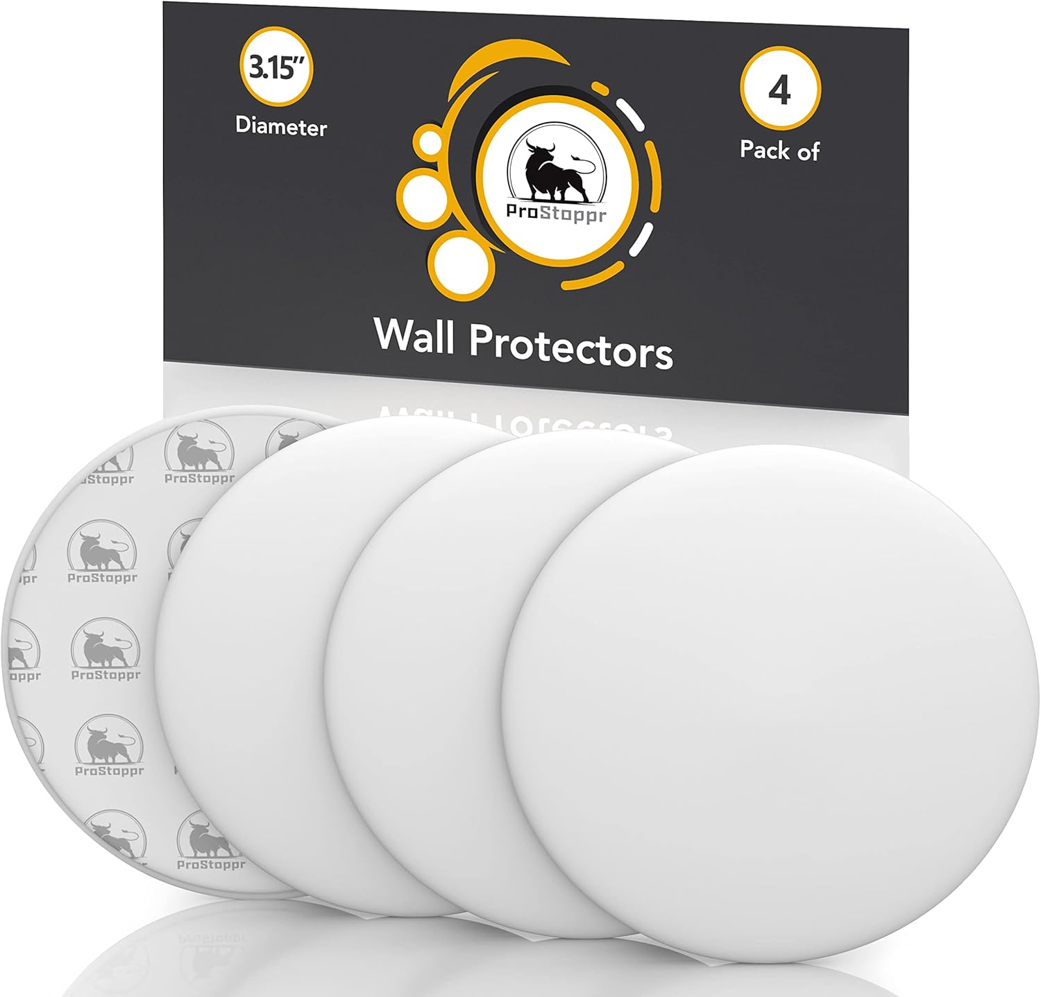 Skiennix Door Stoppers - Large 3.15" Silicone Wall Protectors | Shock Absorbent & Quiet - 4 PCS - White