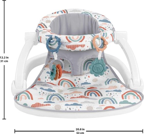 Fisher-Price Sit-Me-Up Floor Seat - Portable Baby Chair with Developmental Toys | Rainbow Showers